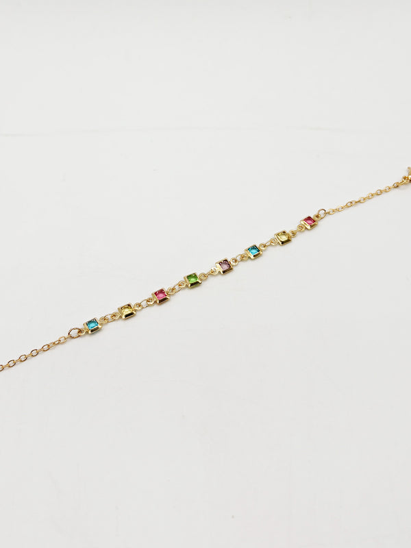 Svnx Square Crystal Chain Bracelet