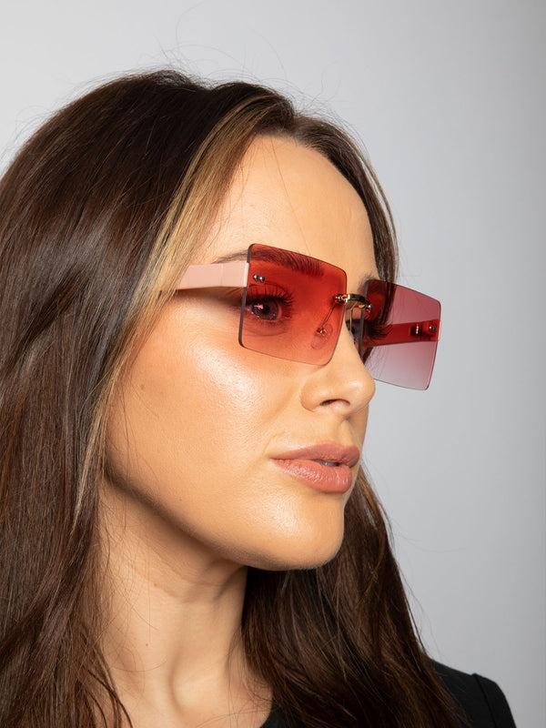 Svnx Square Frameless Sunglasses With Ombre Lens