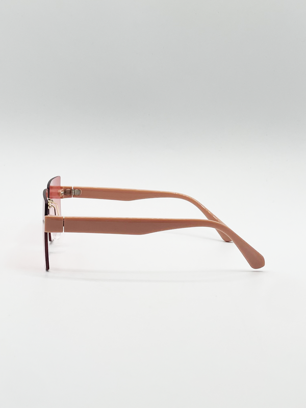 Svnx Square Frameless Sunglasses With Ombre Lens