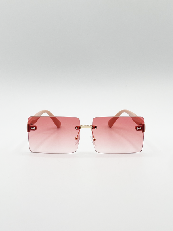 svnx Square Frameless Sunglasses with Ombre Lens