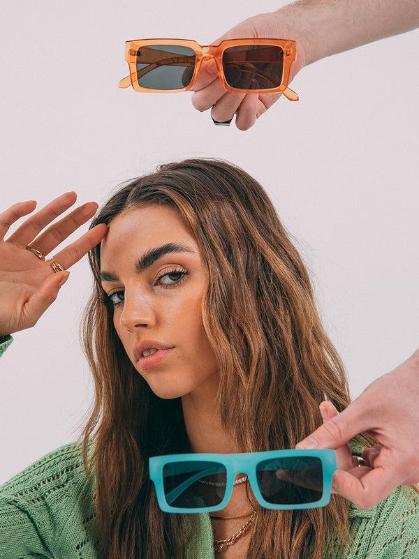 Svnx Square Matte Crystal Frame Sunglasses