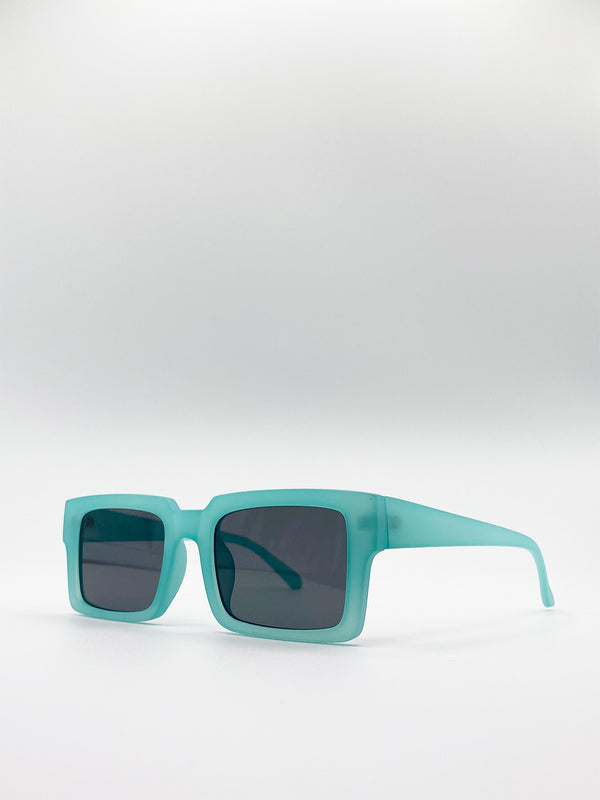 Svnx Square Matte Crystal Frame Sunglasses