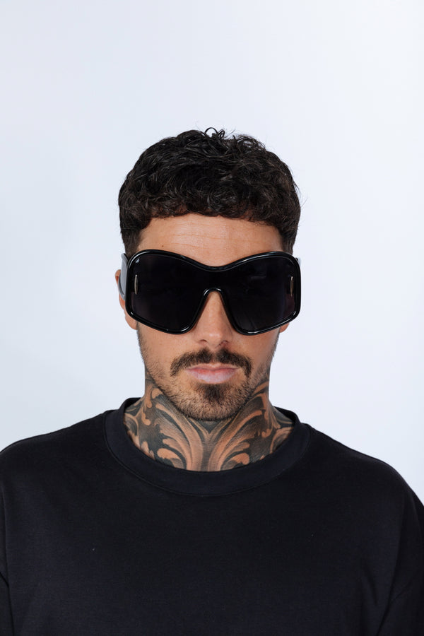 Svnx Square Oversized Mask Sunglasses In Black