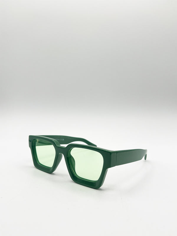 Svnx Square Retro Mint Green Sunglasses