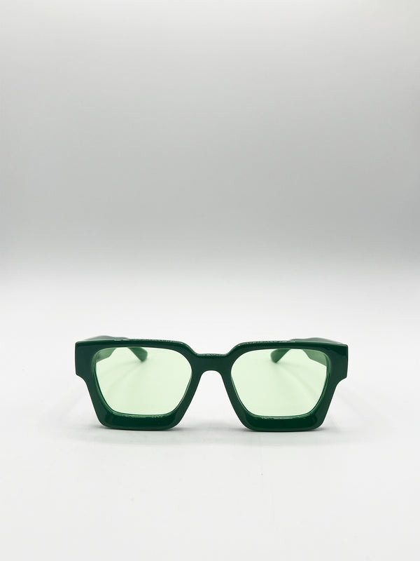 svnx Square Retro Mint Green Sunglasses