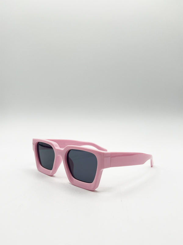 Svnx Square Retro Pink Sunglasses