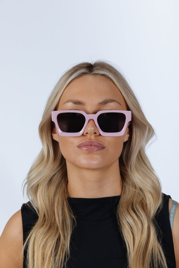 Svnx Square Retro Pink Sunglasses