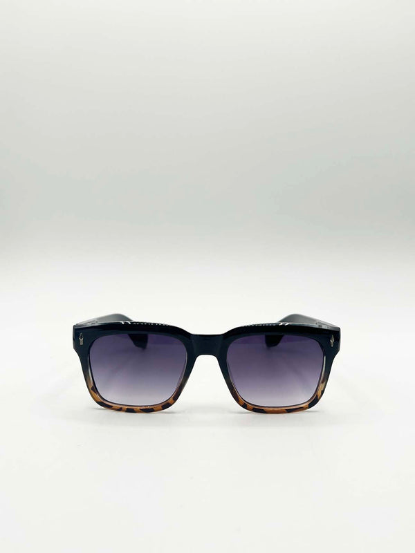 Svnx Square Sunglasses In Black Leopard