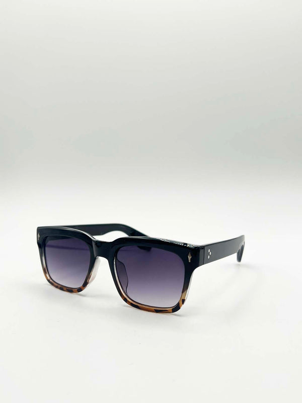 Svnx Square Sunglasses In Black Leopard