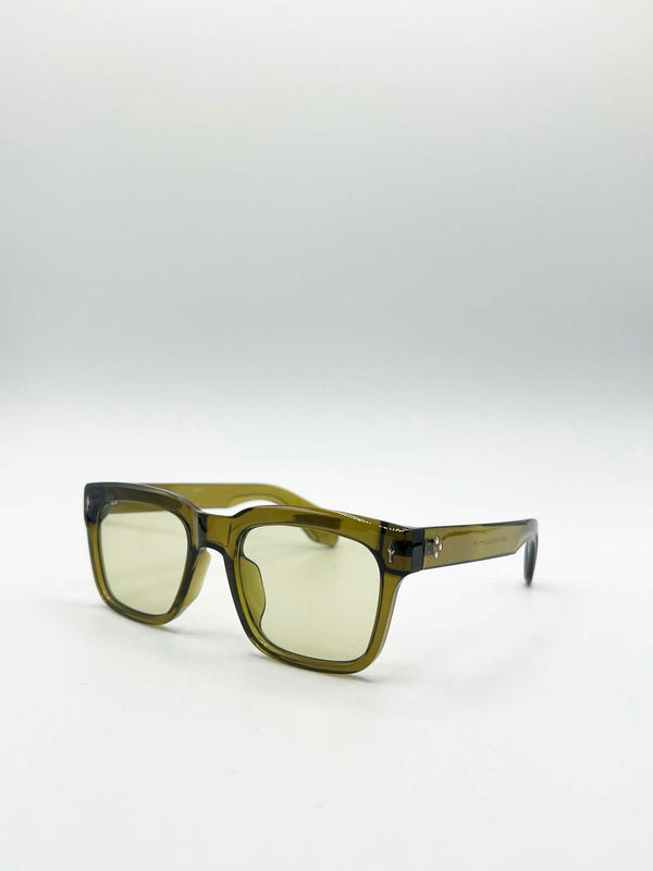 Svnx Square Sunglasses In Green