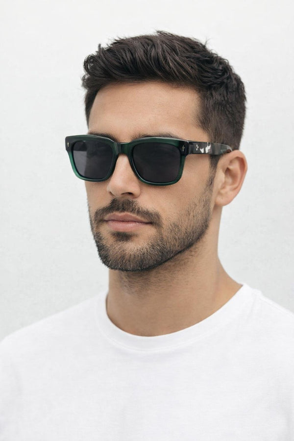 Svnx Square Sunglasses In Green Black