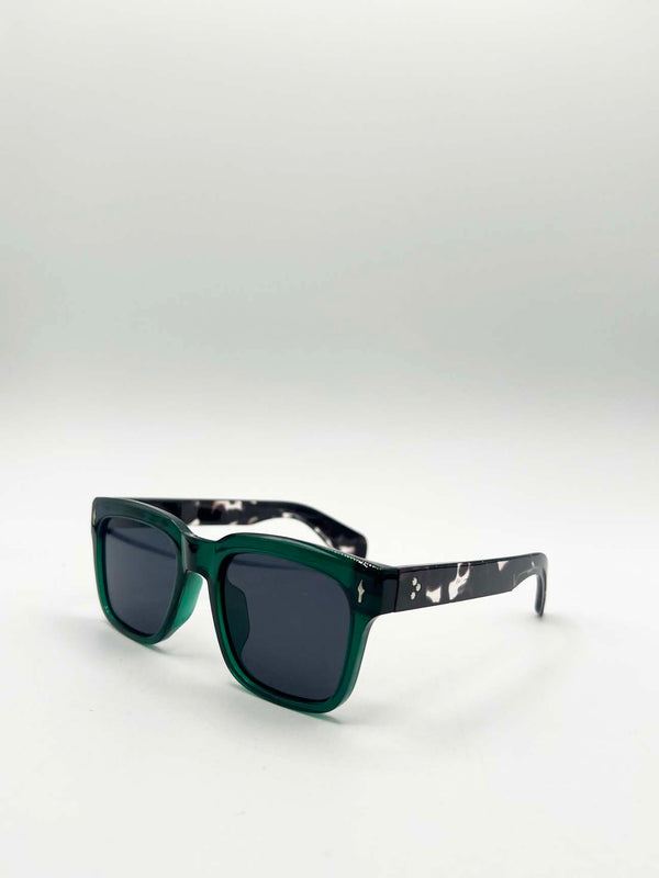 Svnx Square Sunglasses In Green Black