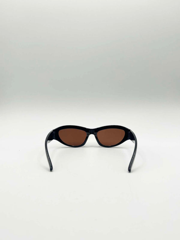 Svnx Star Racer Sunglasses In Black Brown
