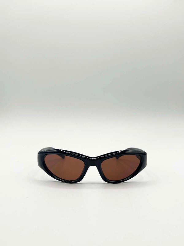 svnx Star Racer Sunglasses in Black Brown