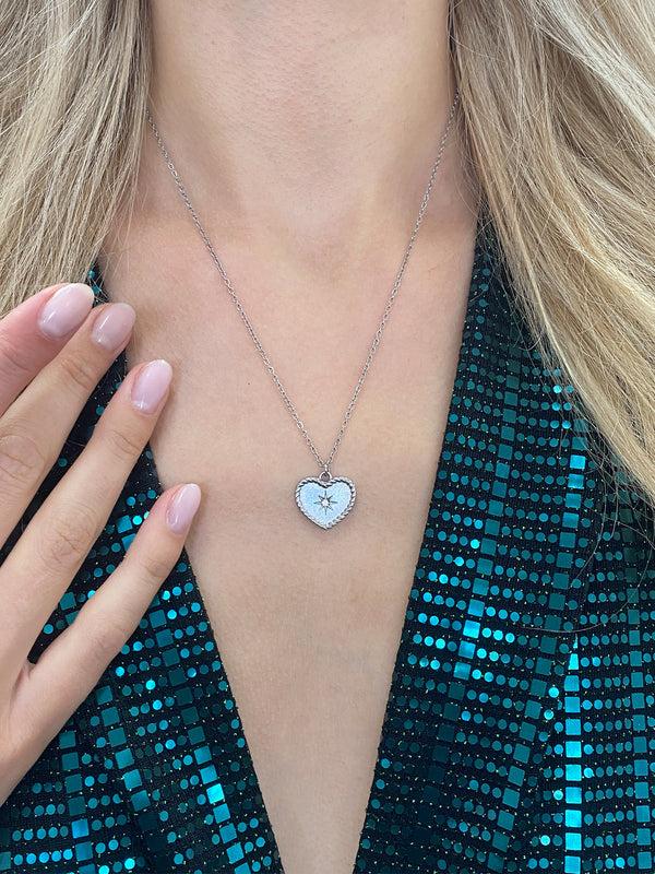 Svnx Starry Heart Necklace In Silver - Gift Boxed