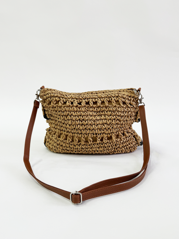 Svnx Straw Shoulder Bag With Frill Detail