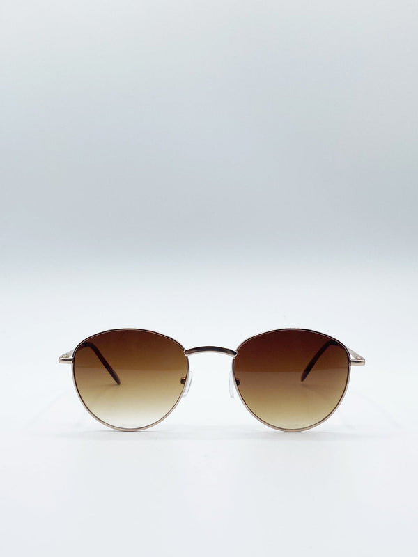 Svnx SVNX Classic Round Metal Frame Sunglasses