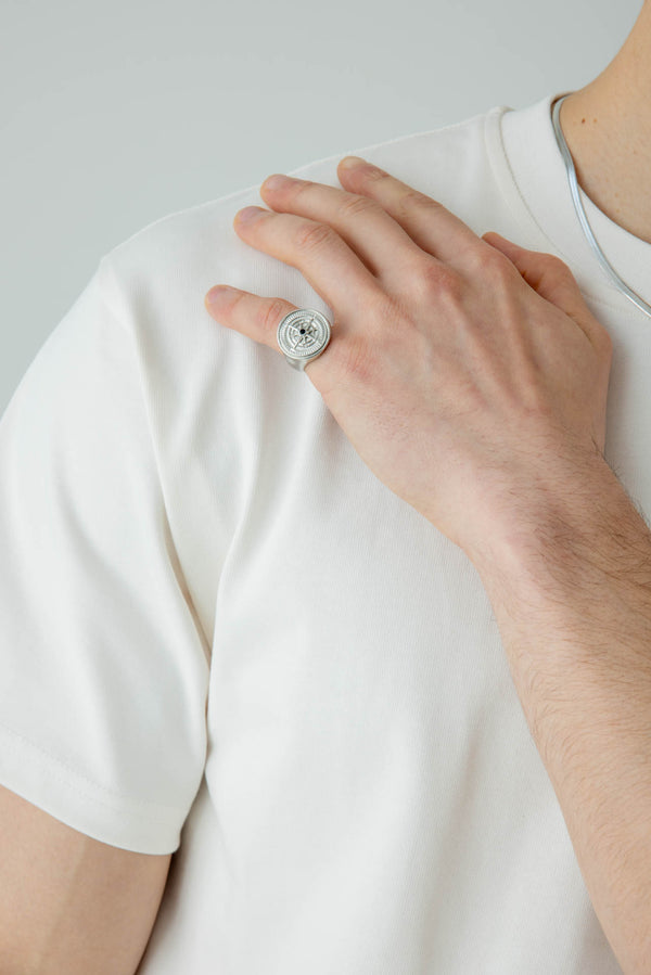 Svnx SVNX Compass Signet Pinky Ring