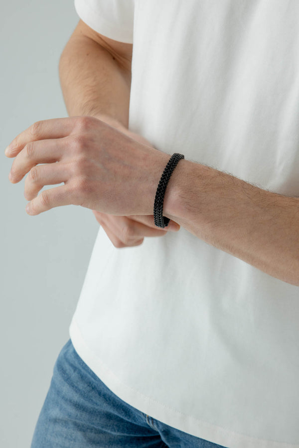 svnx SVNX Double Franco Chain Bracelet in Black