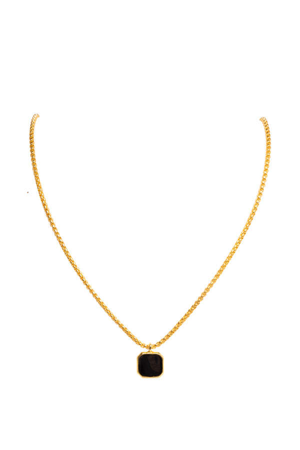 Svnx SVNX Gold Chain With Black Pendant