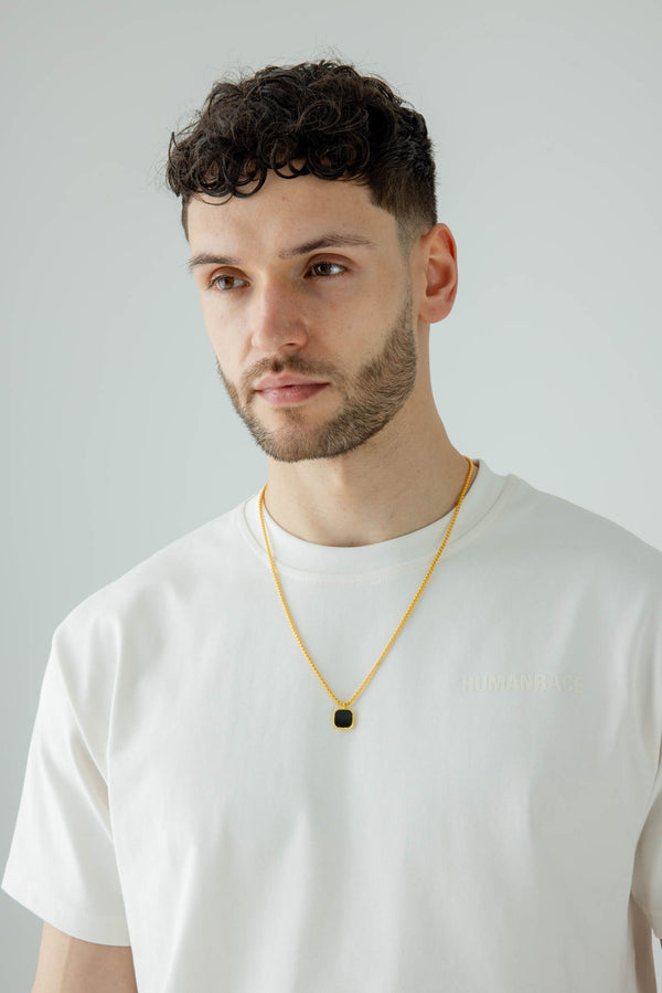 svnx SVNX Gold Chain with Black Pendant