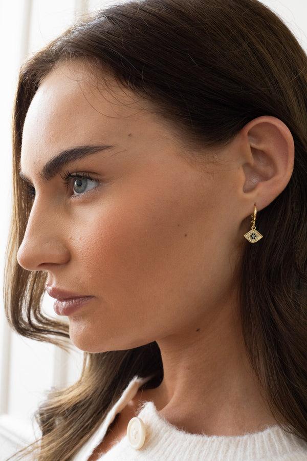 Svnx Third Eye Hoop Earring In Gold - Gift Boxed