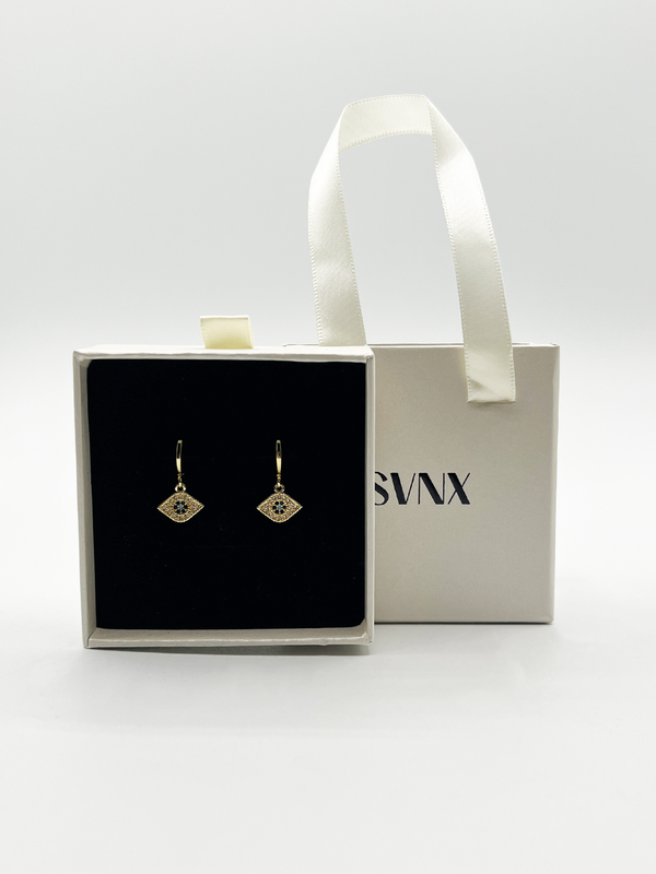 svnx Third Eye Hoop Earring in Gold - Gift Boxed