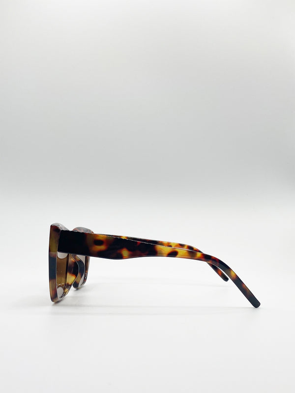 Svnx Tortoiseshell Oversized Cat Eye Sunglasses