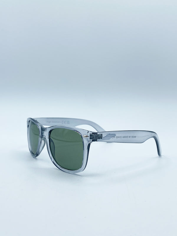 Svnx SVNX Translucent Grey Wayfarer With Khaki Lenses