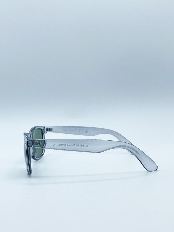 Svnx SVNX Translucent Grey Wayfarer With Khaki Lenses