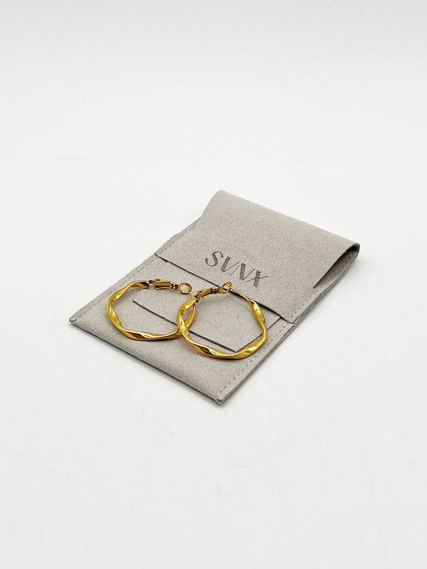 Svnx Twist Hoops In Gold - Pouch Included