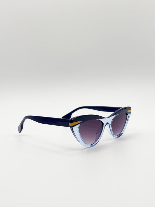 Svnx Two Tone Cat-Eye Sunglasses In Blues