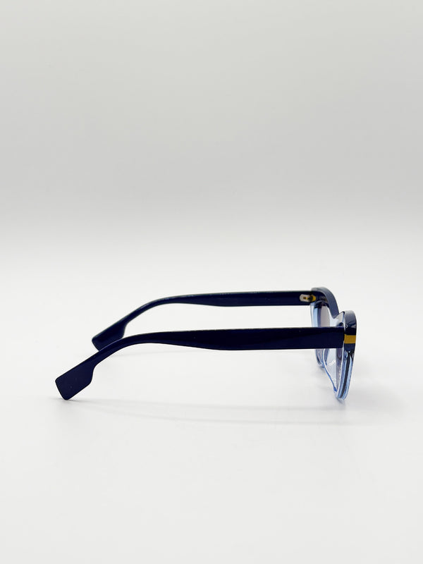 Svnx Two Tone Cat-Eye Sunglasses In Blues