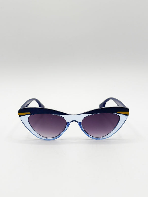 svnx Two Tone Cat-Eye Sunglasses in Blues