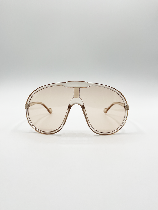 Svnx Wave Mask Sunglasses In Champagne