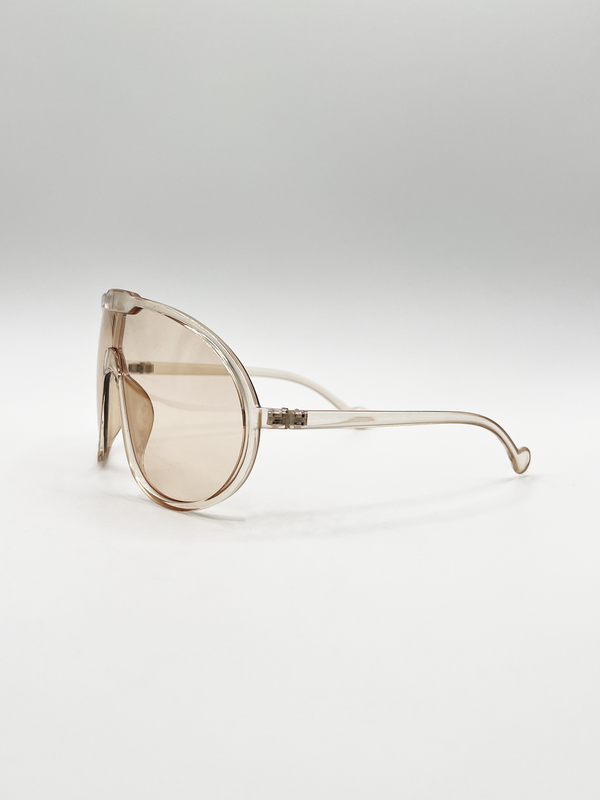 Svnx Wave Mask Sunglasses In Champagne