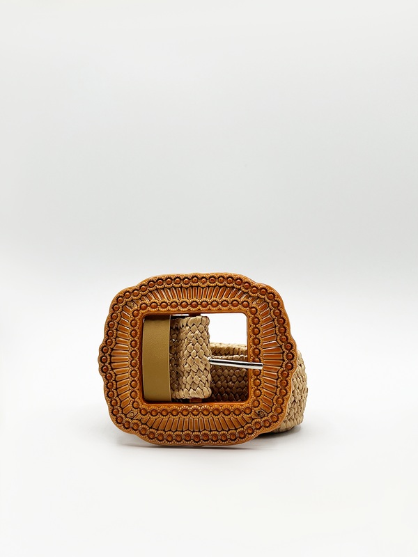 svnx Woven belt with decorative buckle