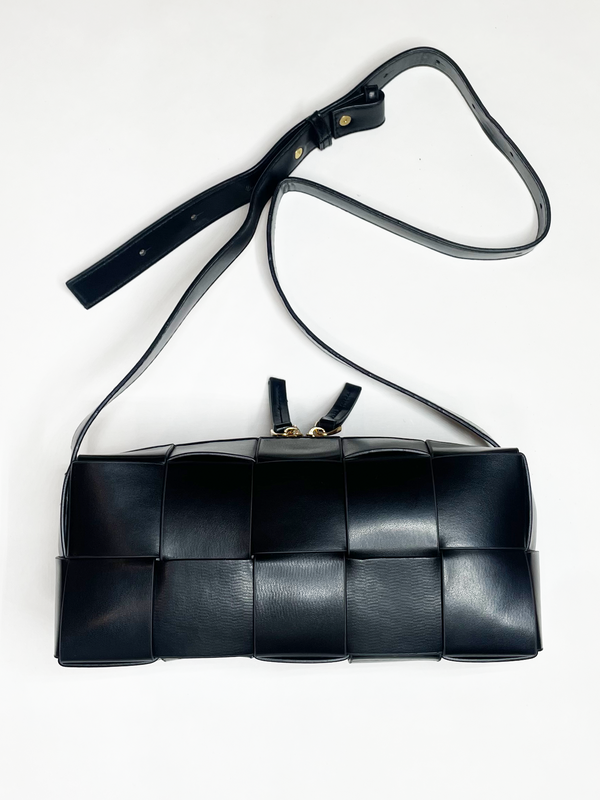 Svnx Woven PU Shoulder Bag In Black