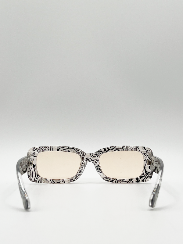 Svnx Zebra Print Square Frame Sunglasses