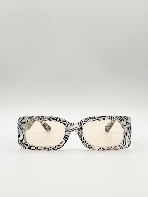 svnx Zebra Print square frame sunglasses