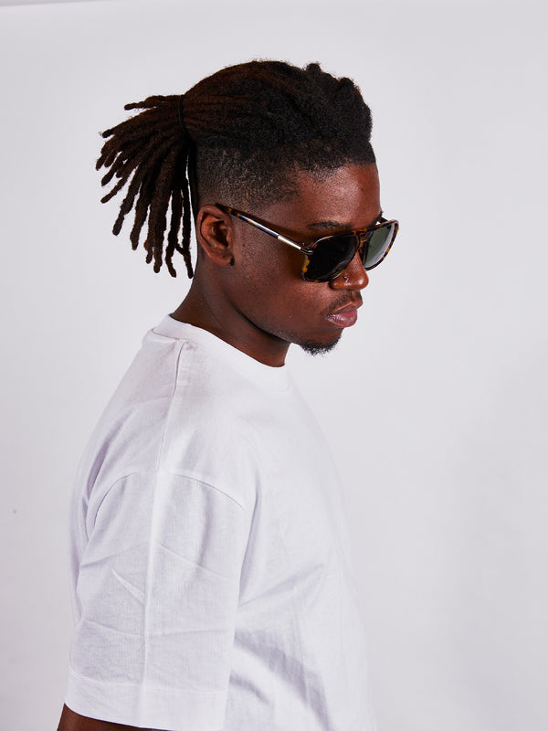 Svnx Tortoiseshell Navigator Sunglasses With Green Lenses