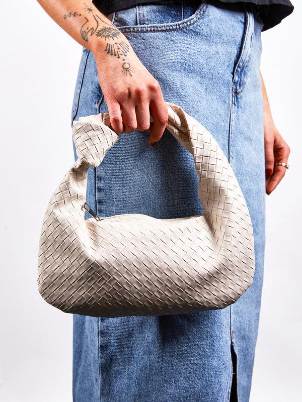 Svnx Woven Grab Bag With Knotted Strap In Unbleached