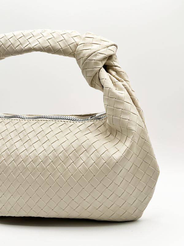 Svnx Woven Grab Bag With Knotted Strap In Unbleached