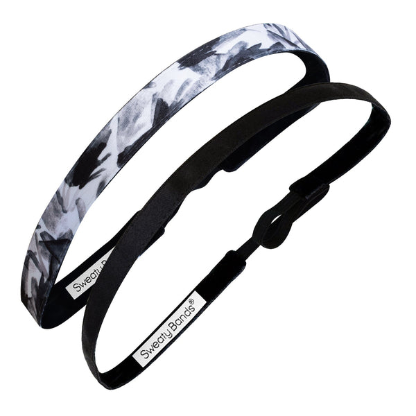 sweaty bands 2 Pack | Keep Growing Black | Wicked Solid Black | 3/8 Inch