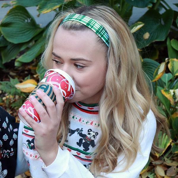 Sweaty Bands 2 Pack | Mad For Plaid Green | Bling Silver Beauty