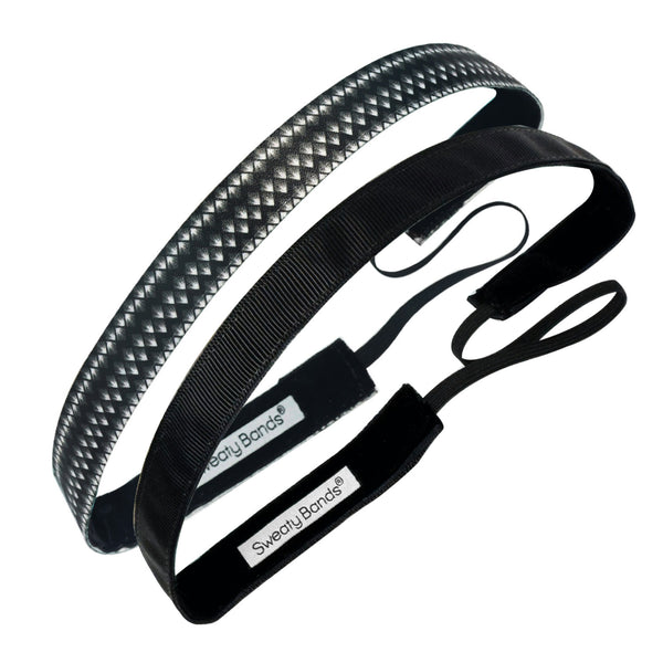 sweaty bands 2 Pack | Paparazzi | Rock Solid Black | 5/8 Inch