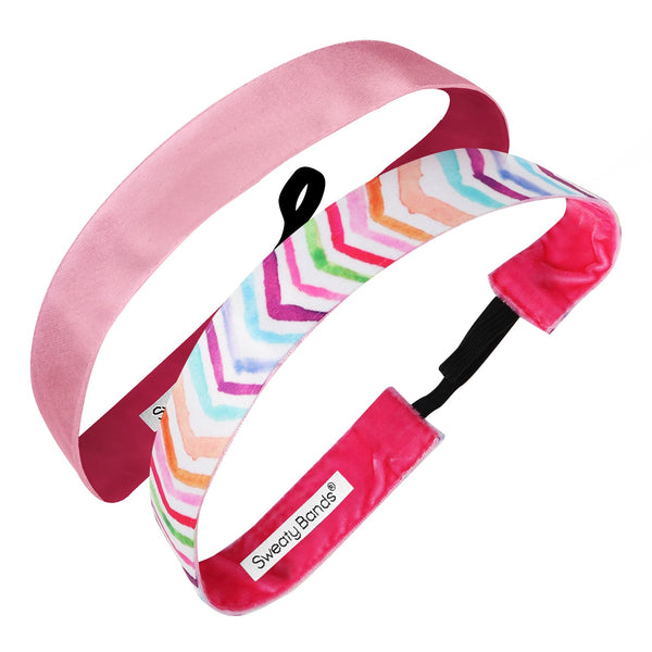 sweaty bands 2 Pack | Ramble On Multi Wicked Solid Pink | 1 Inch