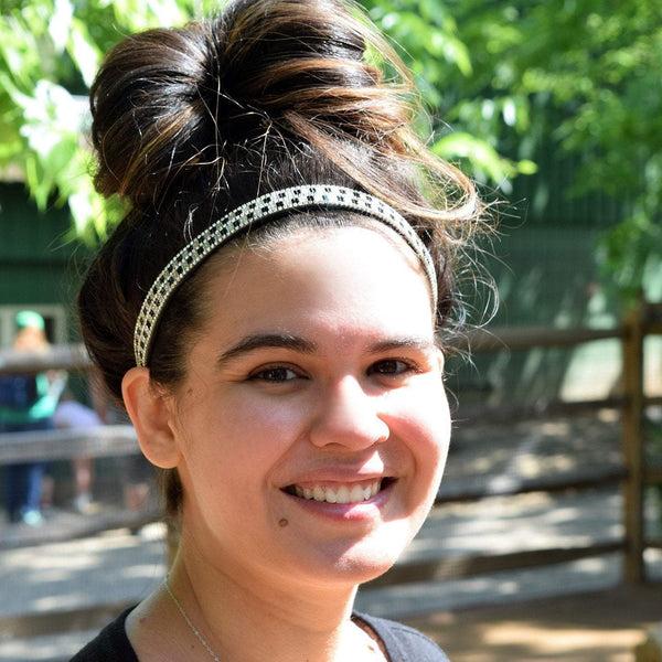 Sweaty Bands Bling | Check Me Out | Black Silver | 5/8 Inch