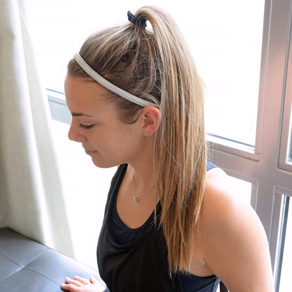 Sweaty Bands Bling | Dripping In Diamonds | Silver | 3/8 Inch