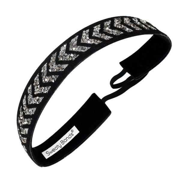 sweaty bands Bling | Walk This Way | Black Silver | 1 Inch